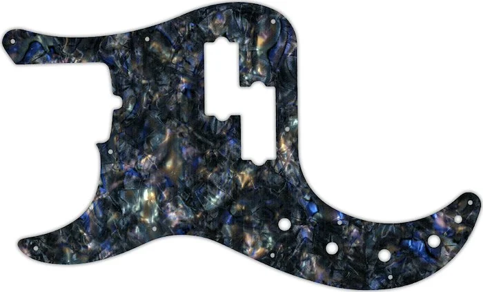 WD Custom Pickguard For Left Hand Fender American Deluxe 21 Fret Precision Bass #35 Black Abalone