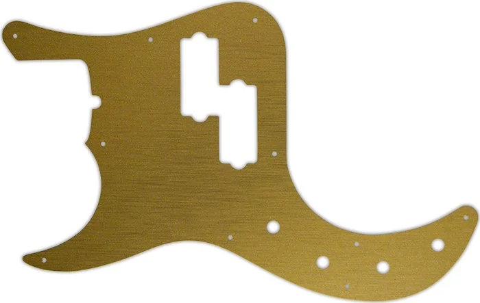 WD Custom Pickguard For Left Hand Fender American Deluxe 22 Fret Precision Bass #14 Simulated Brushed Gold/Bla