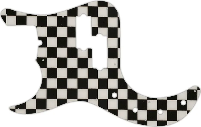 WD Custom Pickguard For Left Hand Fender American Deluxe 22 Fret Precision Bass #CK01 Checkerboard Graphic