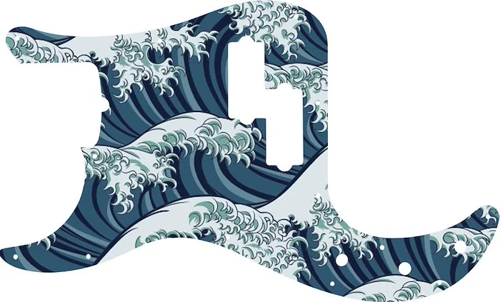 WD Custom Pickguard For Left Hand Fender American Performer Precision Bass #GT02 Japanese Wave Tattoo Graphic