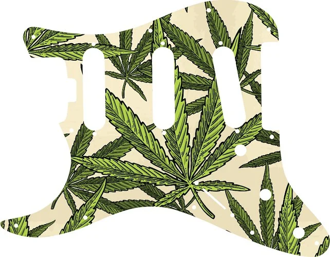 WD Custom Pickguard For Left Hand Fender American Elite Stratocaster SSS #GC02 Cannabis Leaf Graphic