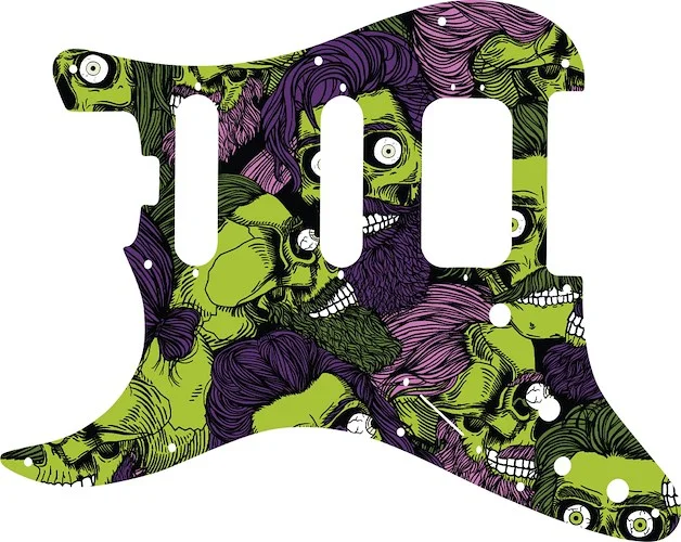 WD Custom Pickguard For Left Hand Fender American Elite Stratocaster HSS #GHA02 Zombeard Graphic