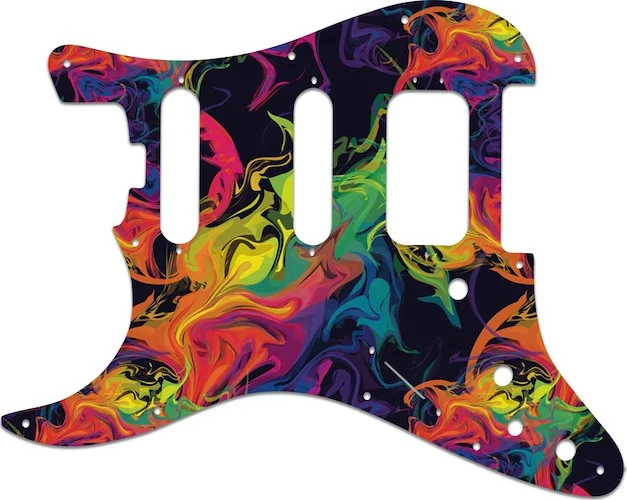 WD Custom Pickguard For Left Hand Fender American Elite Stratocaster HSS #GP01 Rainbow Paint Swirl Graphic