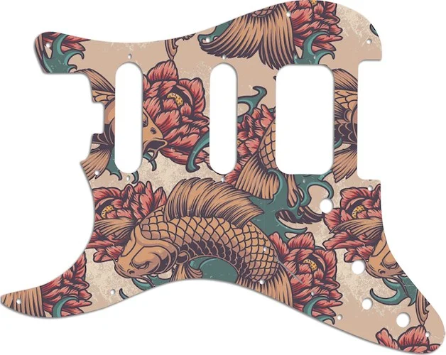 WD Custom Pickguard For Left Hand Fender American Elite Stratocaster HSS #GT01 Koi Tattoo Graphic