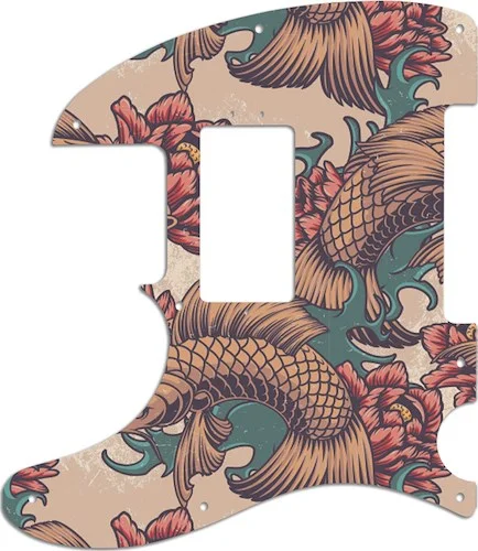 WD Custom Pickguard For Left Hand Fender American Performer Telecaster Humbucker #GT01 Koi Tattoo Graphic