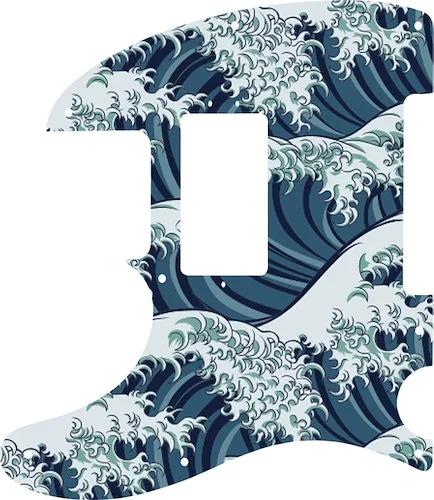 WD Custom Pickguard For Left Hand Fender American Performer Telecaster Humbucker #GT02 Japanese Wave Tattoo Graphic