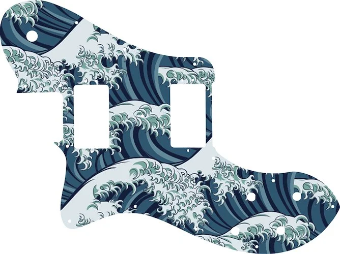 WD Custom Pickguard For Left Hand Fender American Professional Deluxe Shawbucker Telecaster #GT02 Japanese Wave Tattoo Graphic