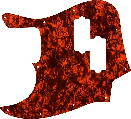 WD Custom Pickguard For Left Hand Fender Blacktop Jazz Bass #28OP Orange Pearl/Black/White/Black