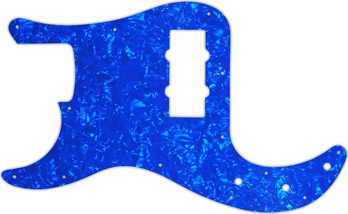 WD Custom Pickguard For Left Hand Fender Blacktop Precision Bass #28BU Blue Pearl/White/Black/White
