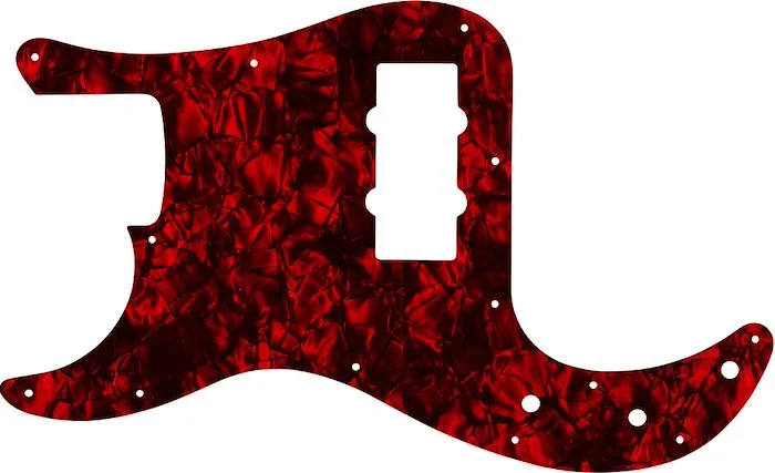 WD Custom Pickguard For Left Hand Fender Blacktop Precision Bass #28DRP Dark Red Pearl/Black/White/Black