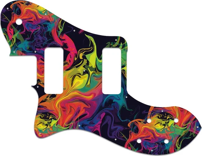 WD Custom Pickguard For Left Hand Fender Classic Player Telecaster Deluxe Black Dove #GP01 Rainbow Paint Swirl Graphic