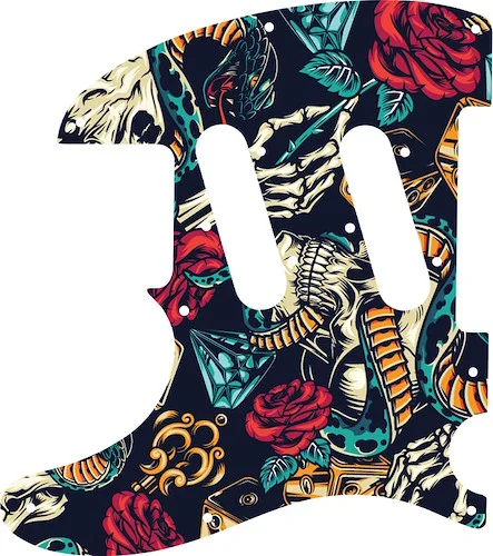 WD Custom Pickguard For Left Hand Fender Classic Player Triple Telecaster #GT03 Vintage Flash Tattoo Graphic