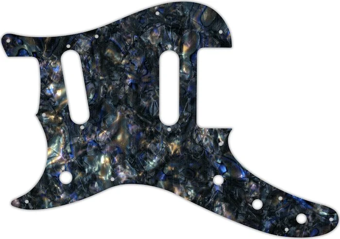 WD Custom Pickguard For Left Hand Fender Duo-Sonic Offset SS #35 Black Abalone