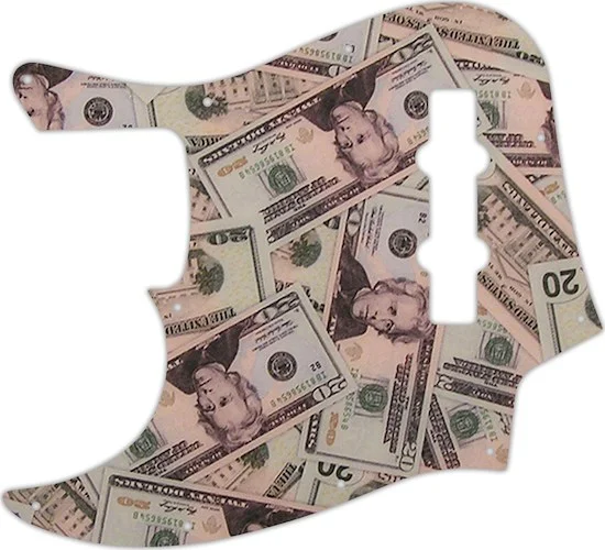 WD Custom Pickguard For Left Hand Fender Highway One Jazz Bass #G16 Money Graphic