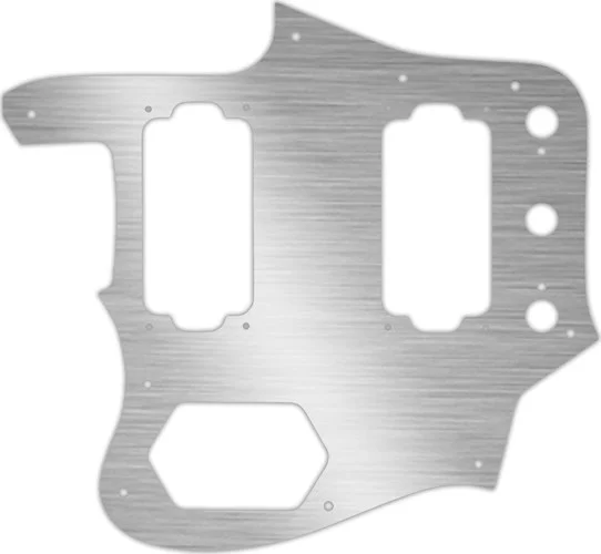 WD Custom Pickguard For Left Hand Fender Jaguar Special Edition HH #13 Simulated Brushed Silver/Black PVC