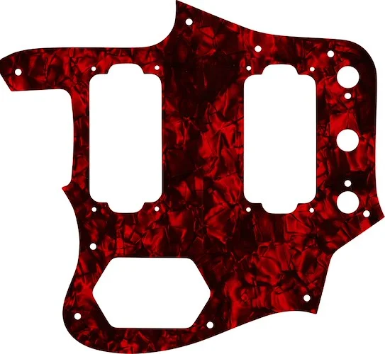 WD Custom Pickguard For Left Hand Fender Jaguar Special Edition HH #28DRP Dark Red Pearl/Black/White/Black