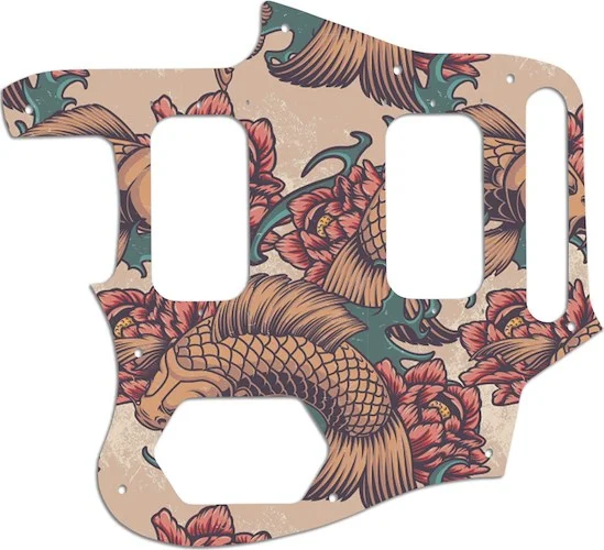 WD Custom Pickguard For Left Hand Fender Kurt Cobain Signature Series Jaguar #GT01 Koi Tattoo Graphic