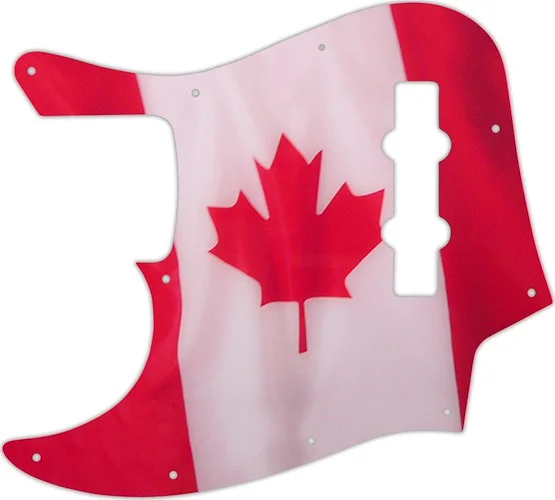 WD Custom Pickguard For Left Hand Fender Made In Mexico Jazz Bass #G11 Canadian Flag Graphic