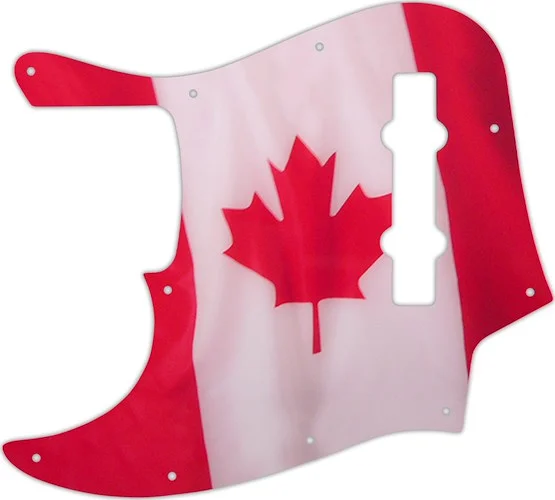 WD Custom Pickguard For Left Hand Fender Made In Mexico 5 String Jazz Bass #G11 Canadian Flag Graphic