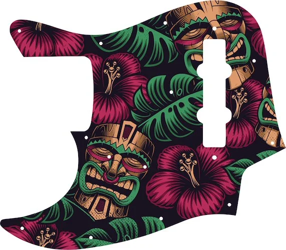 WD Custom Pickguard For Left Hand Fender Made In Japan Jazz Bass #GAL01 Aloha Tiki Graphic