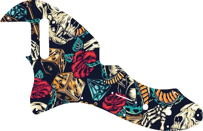 WD Custom Pickguard For Left Hand Fender Made In Mexico '69 Telecaster Thinline Reissue #GT03 Vintage Flash Tattoo Graphic