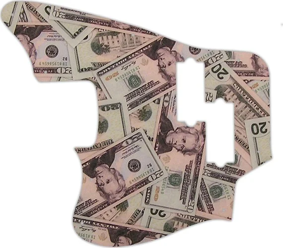 WD Custom Pickguard For Left Hand Fender Modern Player Jaguar Bass #G16 Money Graphic