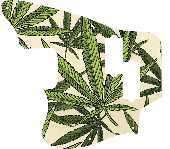 WD Custom Pickguard For Left Hand Fender Modern Player Jaguar Bass #GC02 Cannabis Leaf Graphic