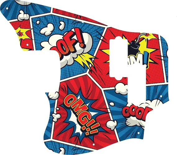 WD Custom Pickguard For Left Hand Fender Modern Player Jaguar Bass #GCM01 Comic Book Graphic