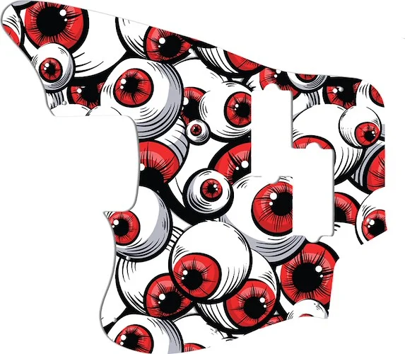 WD Custom Pickguard For Left Hand Fender Modern Player Jaguar Bass #GHA01 Red Eye Graphic