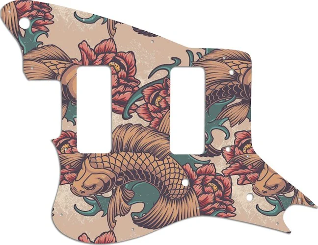 WD Custom Pickguard For Left Hand Fender Modern Player Jaguar - Custom Designed #GT01 Koi Tattoo Graphic