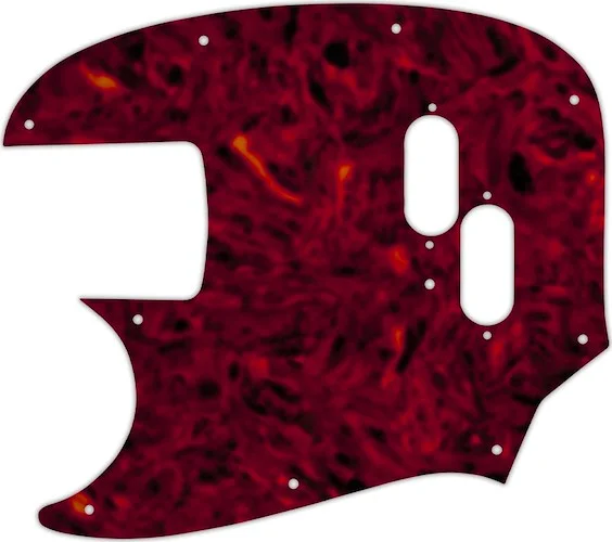 WD Custom Pickguard For Left Hand Fender Mustang Bass Reissue #05T Tortoise Shell Solid (Semi-Transparent)