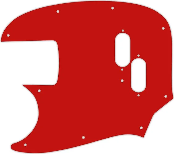 WD Custom Pickguard For Left Hand Fender Mustang Bass Reissue #07S Red Solid