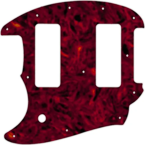 WD Custom Pickguard For Left Hand Fender OffSet Series Mustang #05T Tortoise Shell Solid (Semi-Transparent)