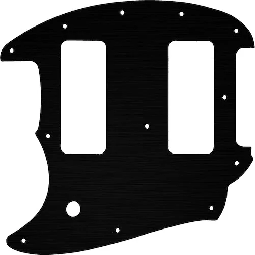 WD Custom Pickguard For Left Hand Fender OffSet Series Mustang #27 Simulated Black Anodized
