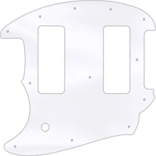 WD Custom Pickguard For Left Hand Fender OffSet Series Mustang #45 Clear Acrylic