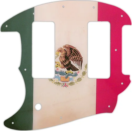 WD Custom Pickguard For Left Hand Fender OffSet Series Mustang #G12 Mexican Flag Graphic