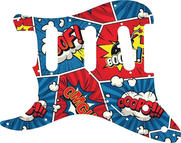 WD Custom Pickguard For Left Hand Fender Old Style 11 Hole or American Vintage '62 Reissue Stratocaster #GCM01 Comic Book Graphic