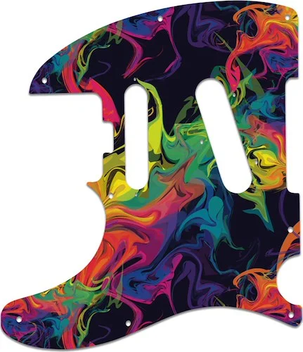 WD Custom Pickguard For Left Hand Fender Parallel Universe American Elite Nashville Telecaster HSS #GP01 Rainbow Paint Swirl Graphic