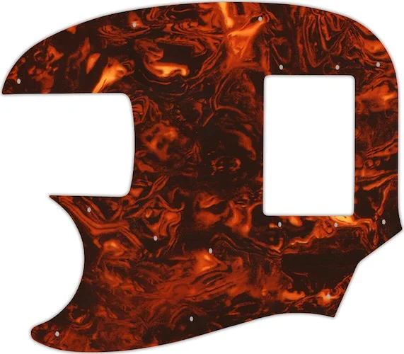 WD Custom Pickguard For Left Hand Fender Pawn Shop Mustang Bass #05F Faux Tortiose