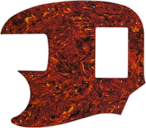 WD Custom Pickguard For Left Hand Fender Pawn Shop Mustang Bass #05P Tortoise Shell/Parchment
