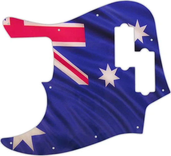 WD Custom Pickguard For Left Hand Fender Reggie Hamilton Jazz Bass #G13 Aussie Flag Graphic