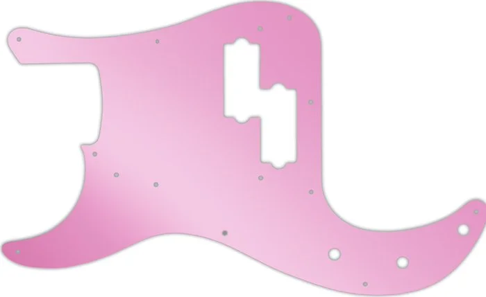 WD Custom Pickguard For Left Hand Fender Road Worn 50's Precision Bass #10P Pink Mirror