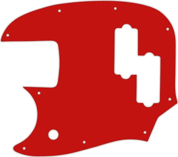 WD Custom Pickguard For Left Hand Fender Short Scale Mustang Bass PJ #07S Red Solid