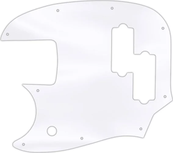 WD Custom Pickguard For Left Hand Fender Short Scale Mustang Bass PJ #45 Clear Acrylic