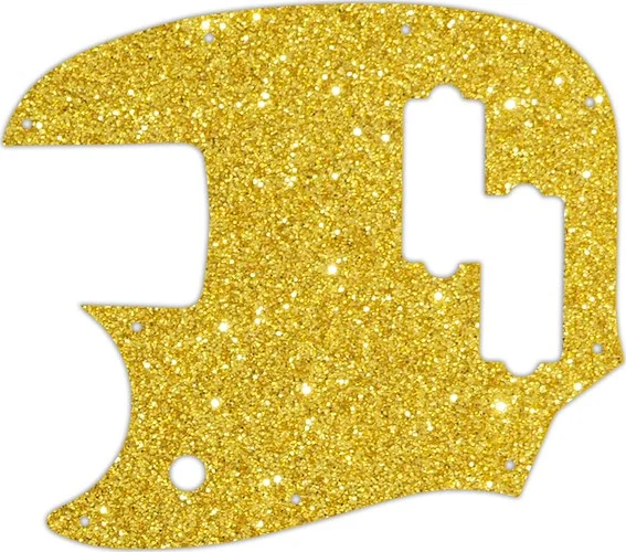 WD Custom Pickguard For Left Hand Fender Short Scale Mustang Bass PJ #60GS Gold Sparkle 