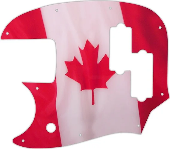 WD Custom Pickguard For Left Hand Fender Short Scale Mustang Bass PJ #G11 Canadian Flag Graphic