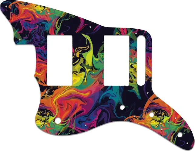 WD Custom Pickguard For Left Hand Fender Special Edition Blacktop Jazzmaster HH #GP01 Rainbow Paint Swirl Graphic