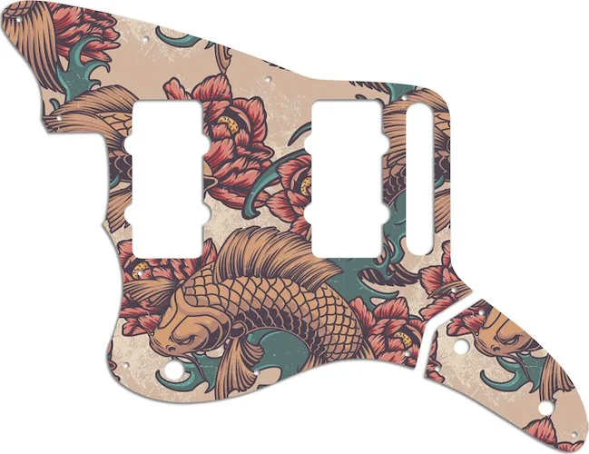 WD Custom Pickguard For Left Hand Fender Thurston Moore Signature Series Jazzmaster #GT01 Koi Tattoo Graphic
