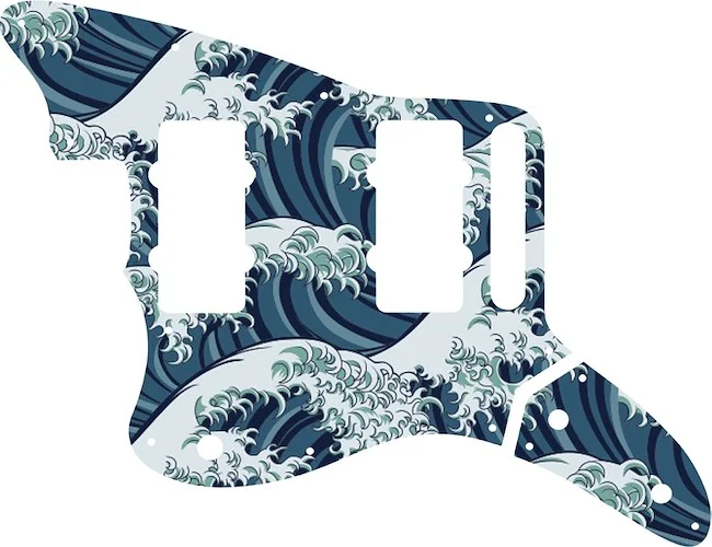 WD Custom Pickguard For Left Hand Fender Thurston Moore Signature Series Jazzmaster #GT02 Japanese Wave Tattoo Graphic
