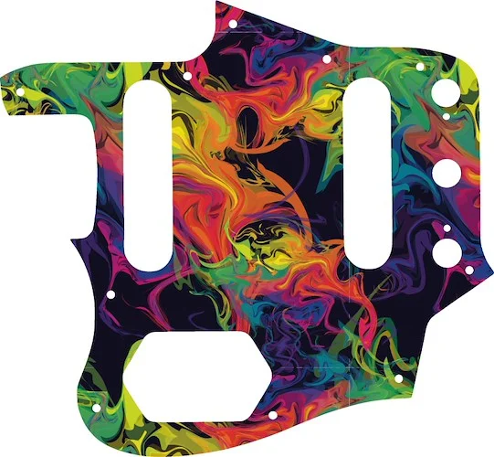 WD Custom Pickguard For Left Hand Fender USA 1962-1975 Or 1996-1997 Made In Japan Reissue Jaguar #GP01 Rainbow Paint Swirl Graphic